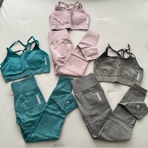 Gymshark Adapt Marl Seamless Sports Bra’s and Leggings Sets - Size Medium